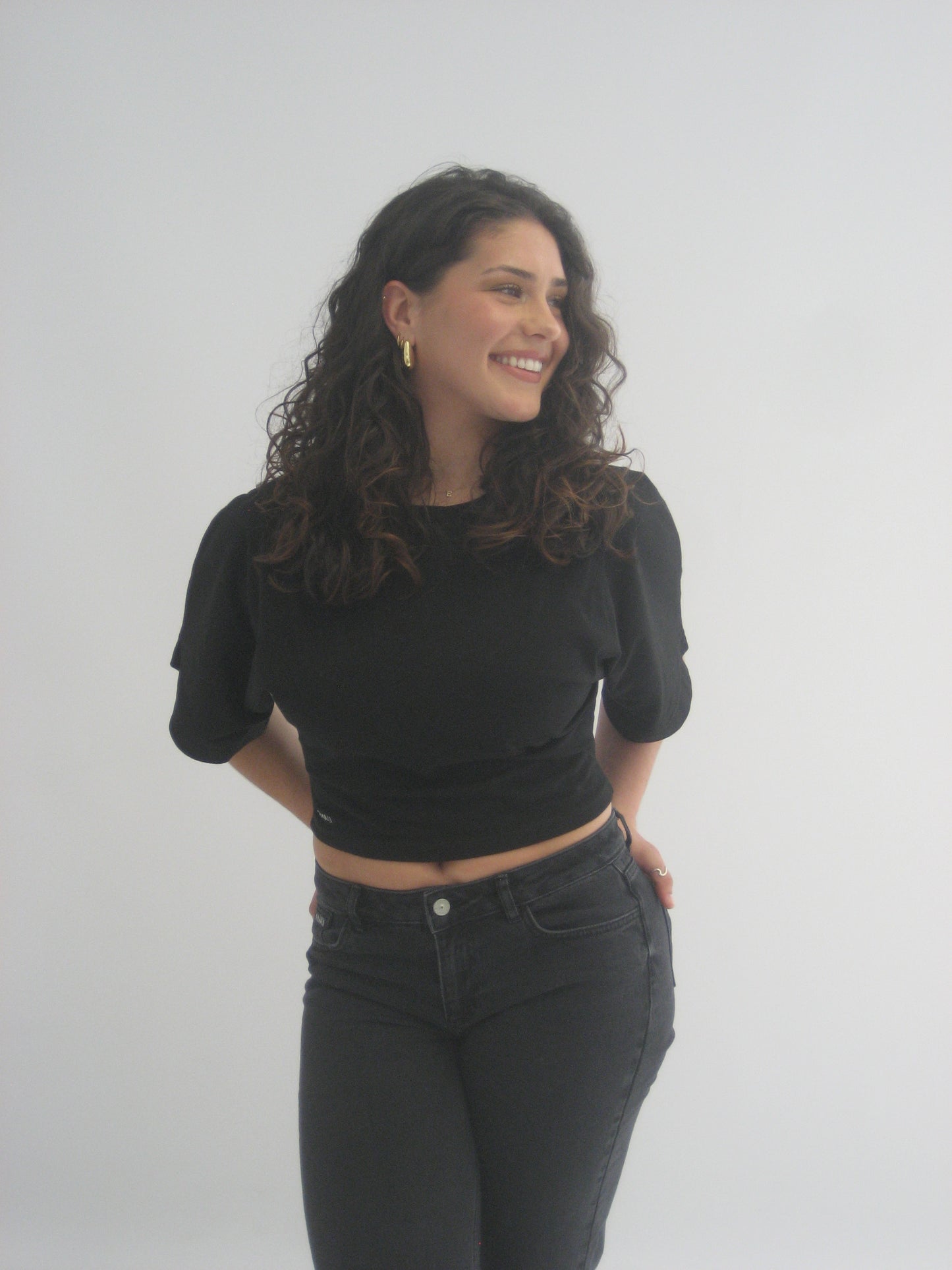 KOMORI CROPPED TOP BLACK