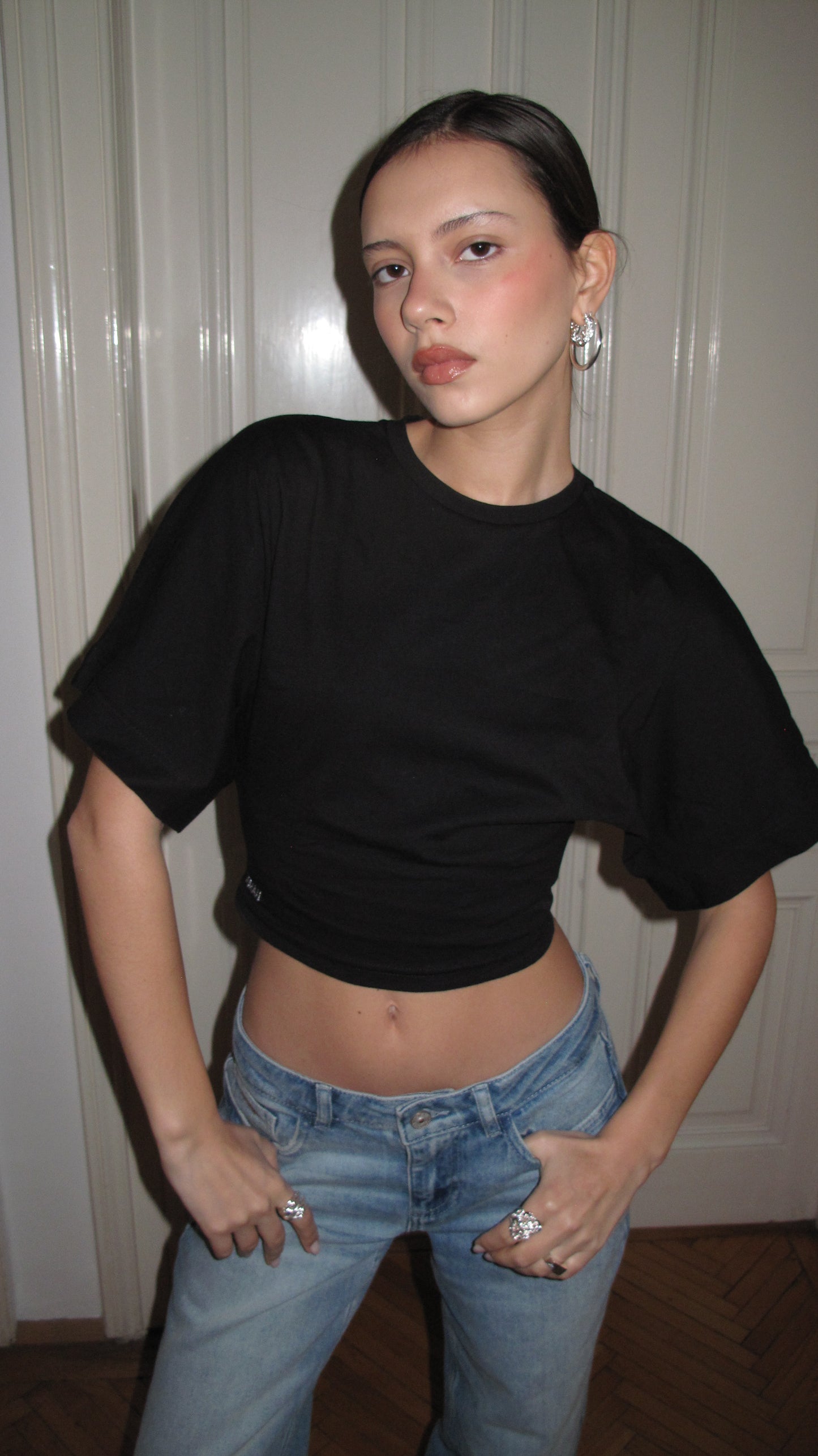 KOMORI CROPPED TOP BLACK