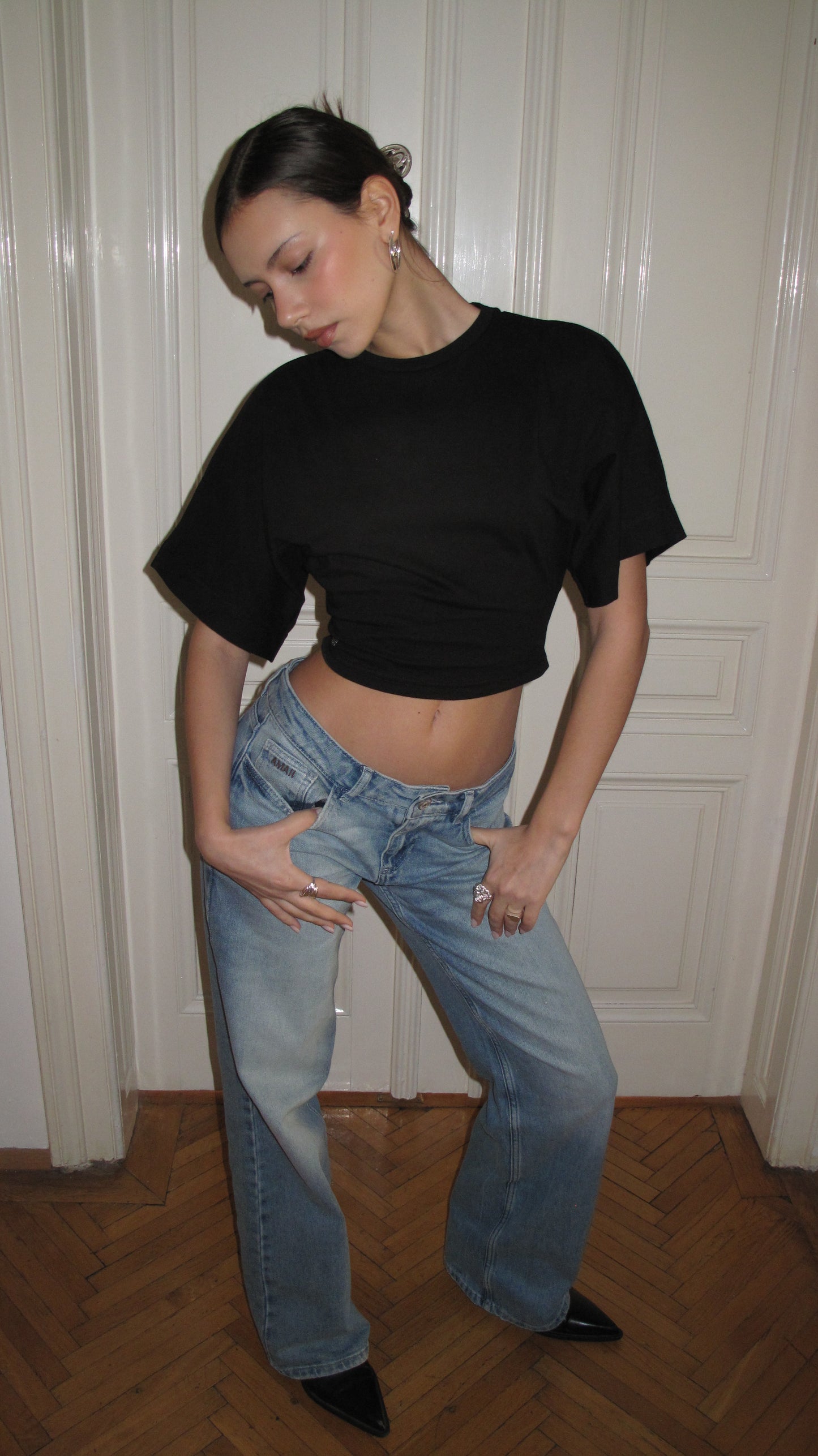 KOMORI CROPPED TOP BLACK
