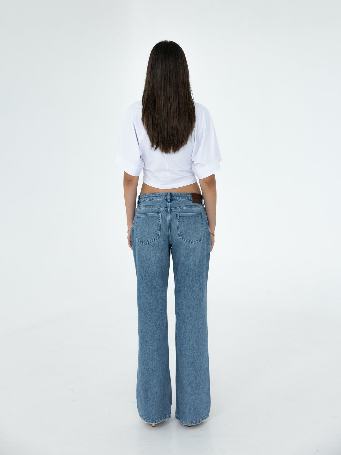KOMORI Cropped Top white hinten