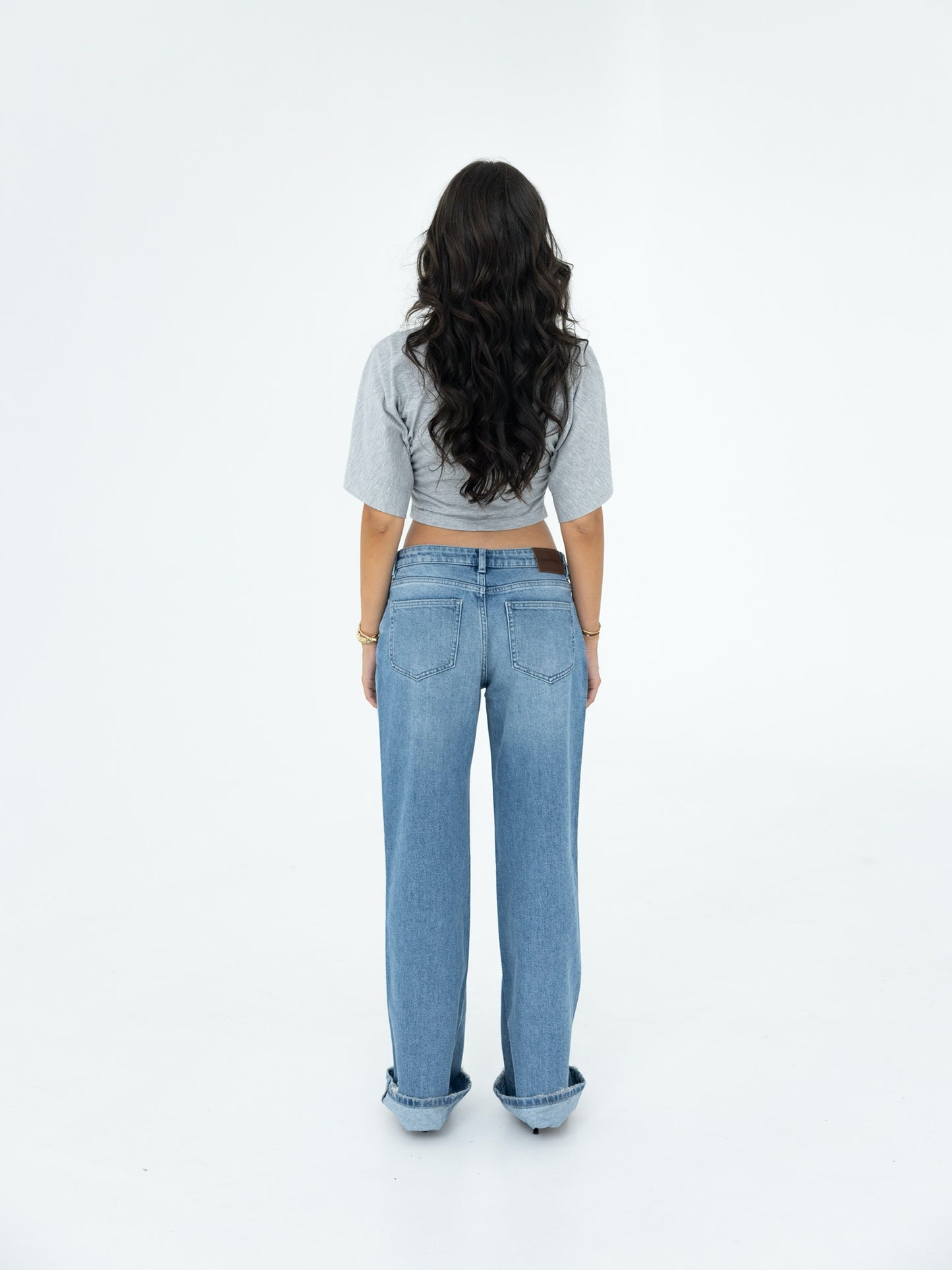 KOMORI Cropped Top grau hinten