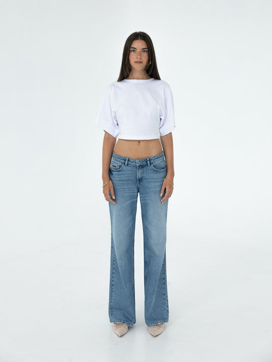 KOMORI Cropped Top white vorne